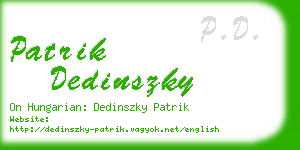 patrik dedinszky business card